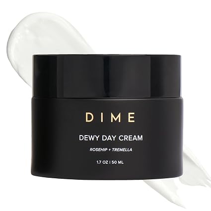 DIME Beauty Dewy Day Cream, Morning Face Moisturizer with Rosehip Oil and Tremel