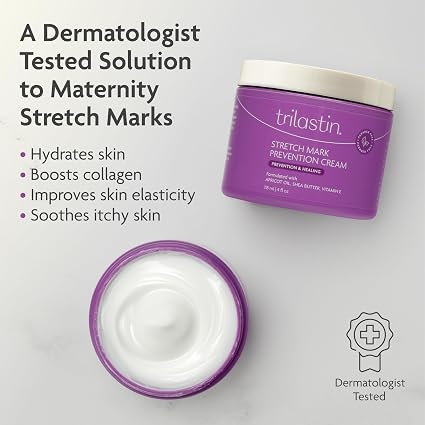 TriLASTIN Maternity Stretch Mark Prevention & Healing Cream 4 oz