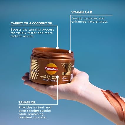 Carroten Gold Shimmer Intensive Tanning Gel SPF0 5.07 fl oz 150ml