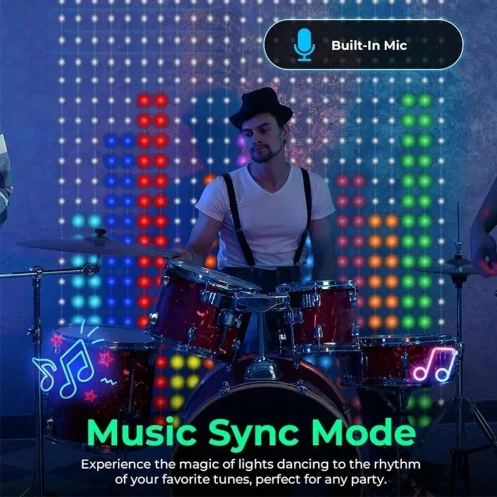 Smart LED Curtain Lights – App Control, Music Sync & Waterproof Christmas Decor