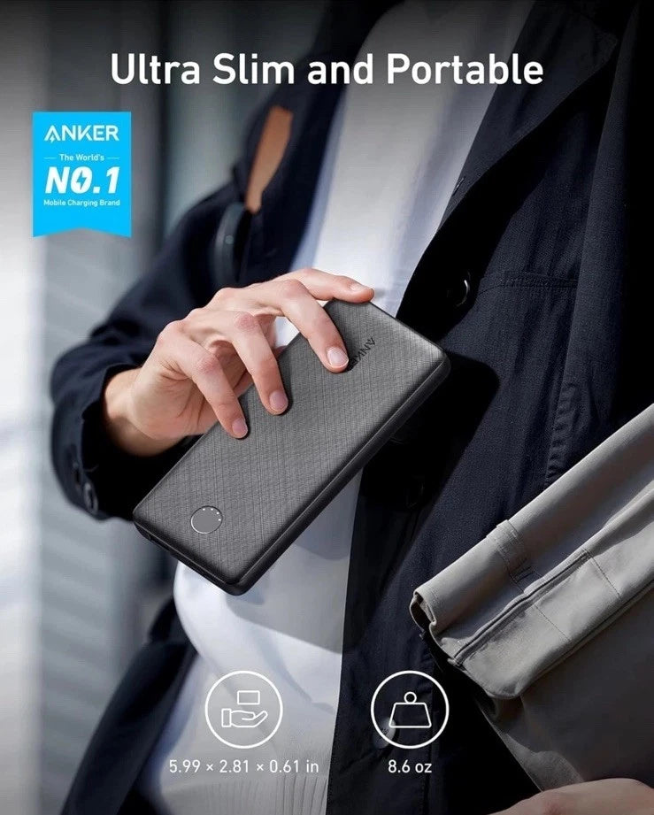 Anker PowerCore 10K 10000mAh Compact Power Bank with PowerIQ