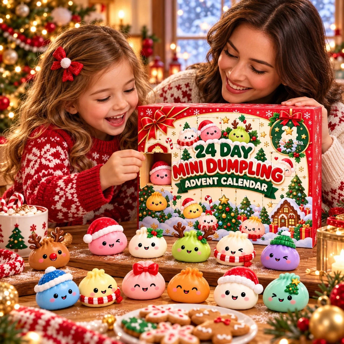 2026 Christmas Dumpling Squishy Advent Calendar – 24-Day Countdown Gift