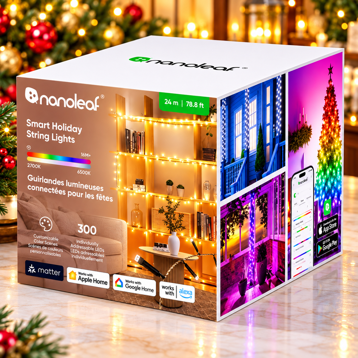 Nanoleaf Matter Smart Holiday String Lights – Color-Changing LED Christmas Lights