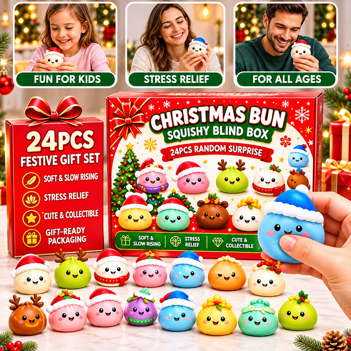 2026 Christmas Dumpling Squishy Advent Calendar – 24-Day Countdown Gift