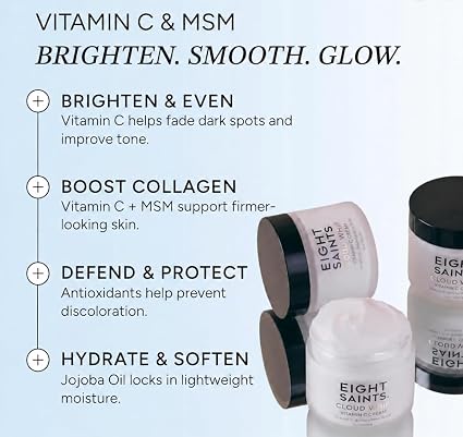 Eight Saints Skincare Cloud Whip Vitamin C Face Moisturizer Day Cream 2oz 59ml