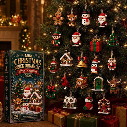2026 Mini Christmas Brick Ornament Advent Calendar – 24 Buildable Holiday Decorations