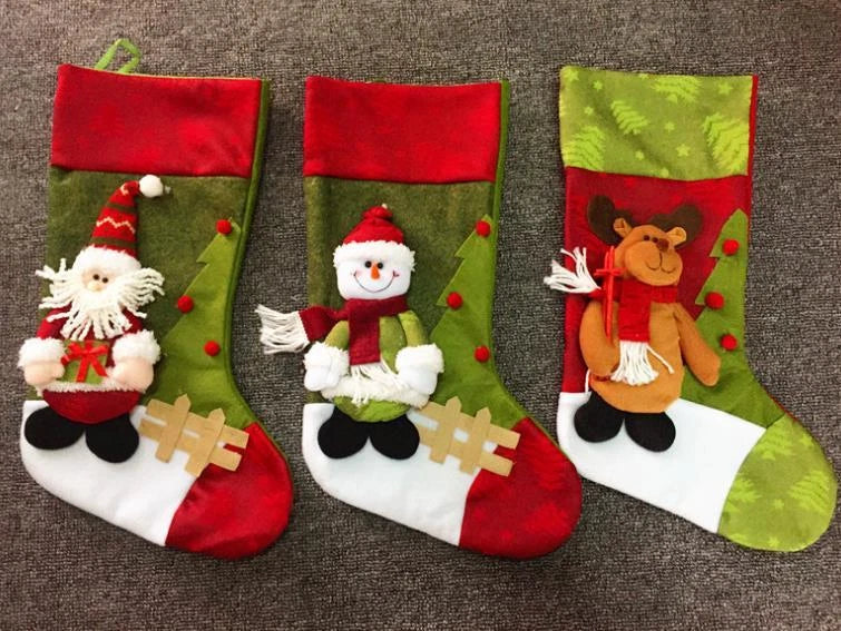Personalized 3D Christmas Stockings Set of 3 – Holiday Gift Bags