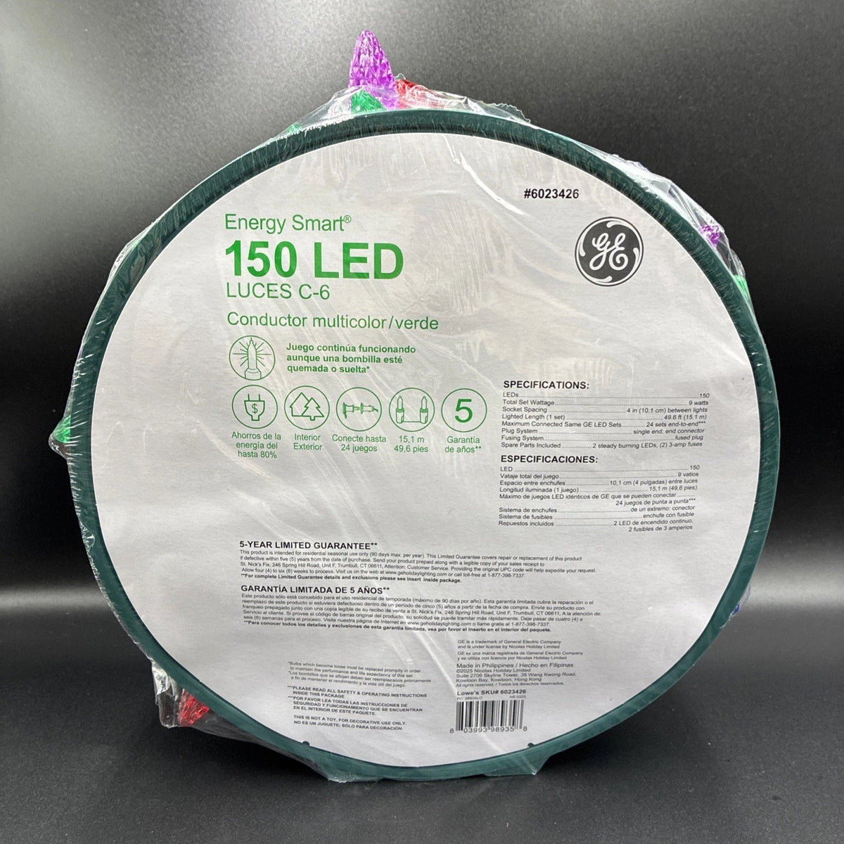 GE Energy Smart 150-Count C6 Multicolor LED Christmas String Lights – Indoor & Outdoor